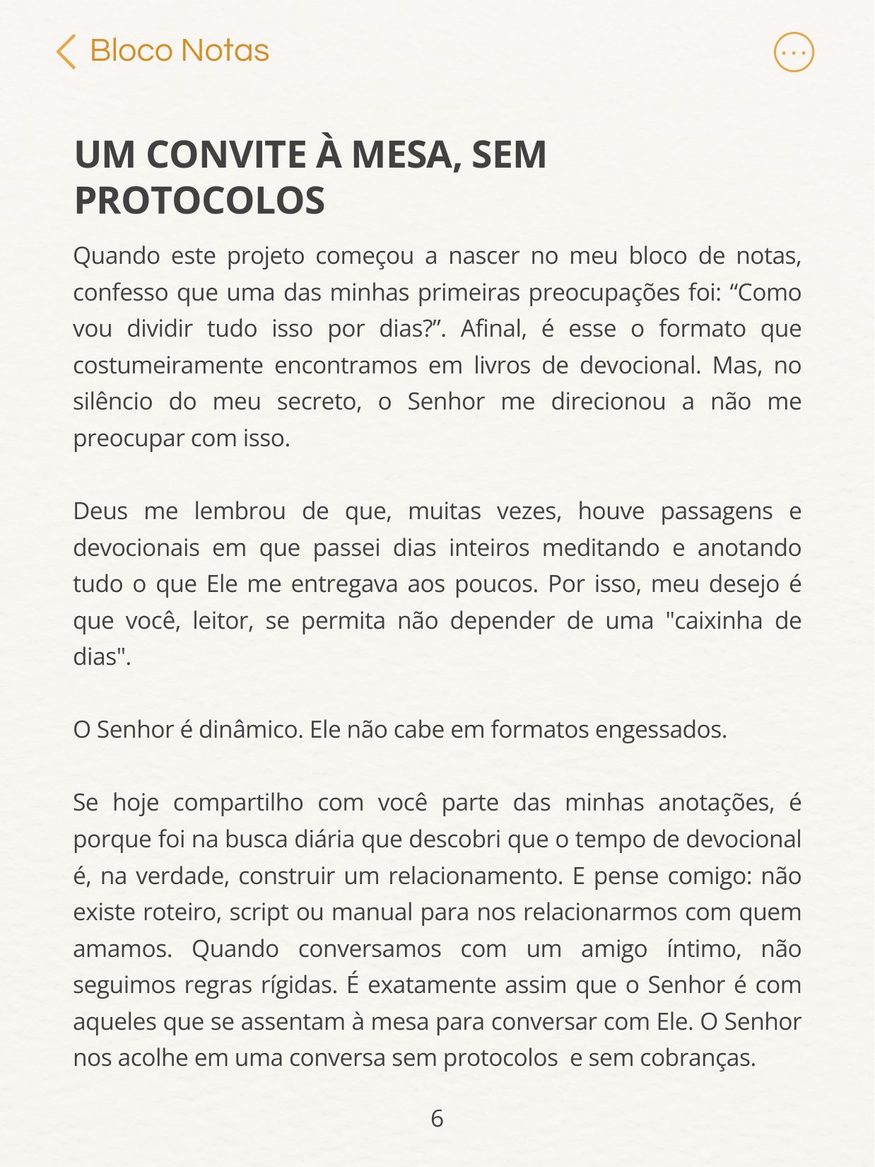 Página Um convite à mesa, sem protocolos.