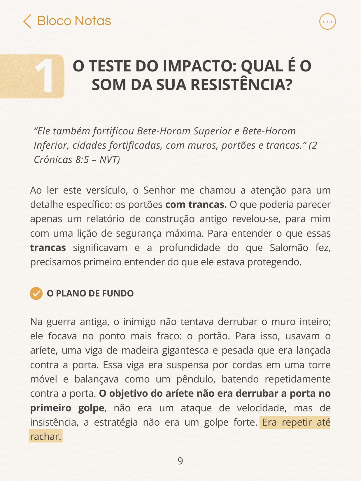 Abertura do capítulo 1, O teste do impacto.